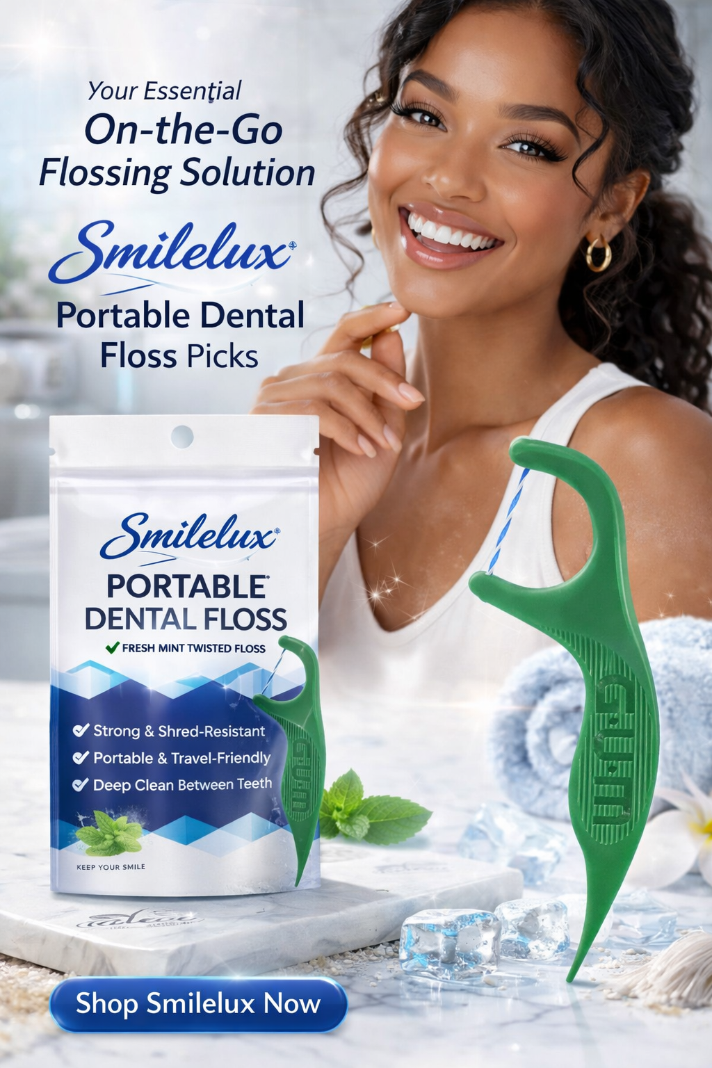 Smilelux Portable Dental Floss Picks (Mint Fresh)